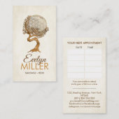 木と花 – 真珠と金ゴールドの母 名刺 (正面/裏面)