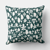 木と葉の形状パターン051017 - Dk Grnの上に重さ クッション (裏面)