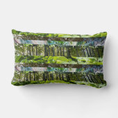 木と葉木類の幾何学的デザイン ランバークッション (裏面)