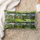 木と葉木類の幾何学的デザイン ランバークッション (ブランケット)