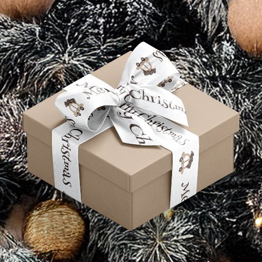 木と贈り物を運ぶボホカー サテンリボン