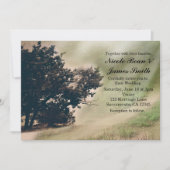 木と農村の道のウェディング招待状 招待状 (正面)