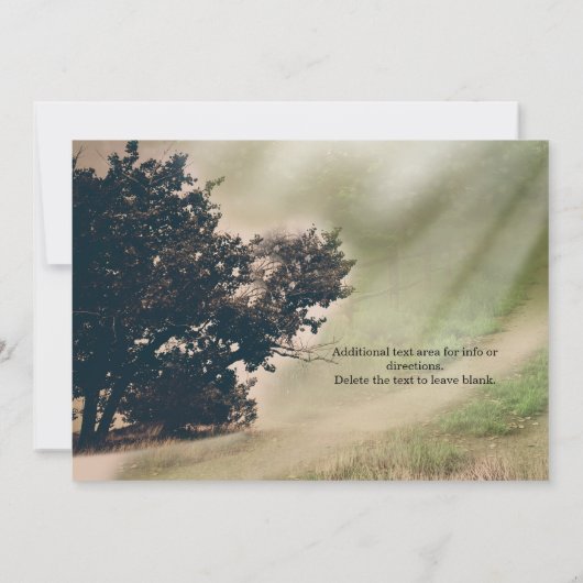 木と農村の道のウェディング招待状 招待状 (裏面)