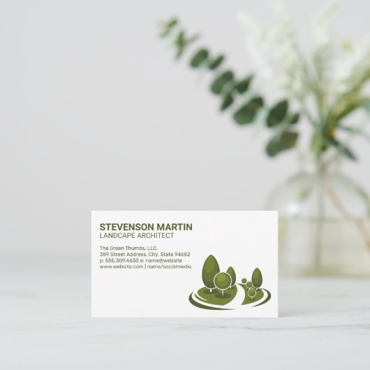 木と造園 名刺 (スタンド正面)