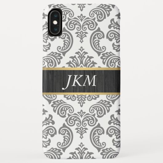 木と金の縁取りがアクセントのダマスク模様 Case-Mate iPhoneケース (裏面)