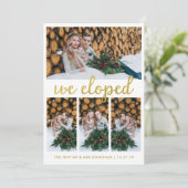 木と金ゴールド素朴の写真展開の発表 案内状 (スタンド正面)