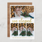 木と金ゴールド素朴の写真展開の発表 案内状 (正面/裏面)