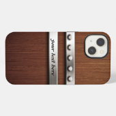木と金属 iPhoneケース (裏面横)