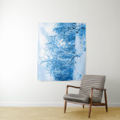 木と雪の冬のシーンCobalt Blue タペストリー (インサイチュ)