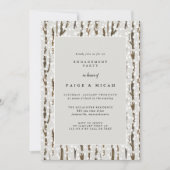 木と雪の素朴な冬のエンゲージメントパーティー 招待状 (正面)