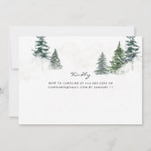 木と雪ピンクベビー外は寒いI 招待状 (裏面)