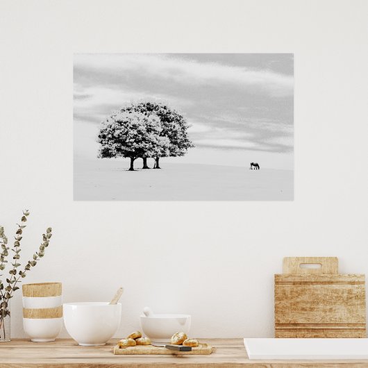 木と馬 ポスター (キッチン)
