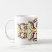 木と鳥のファンタジー コーヒーマグカップ (左)