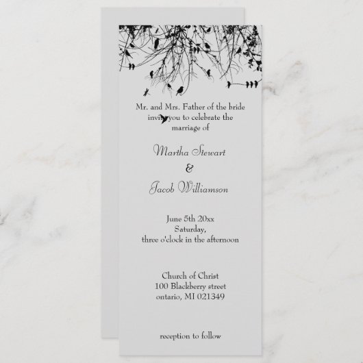 木と鳥 招待状 (正面/裏面)