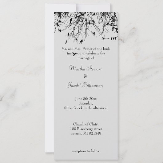 木と鳥 招待状 (正面)