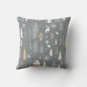 木と鹿と冬のワンダーランド装飾用クッション クッション (裏面)