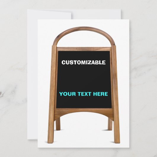 木と黒板の立ちカスタマイズ看板 招待状 (正面)