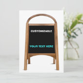 木と黒板の立ちカスタマイズ看板 招待状 (スタンド正面)