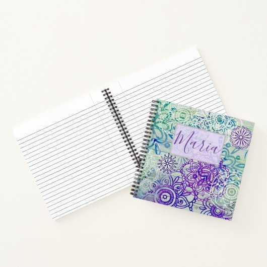 木にかわいいドードル素朴の花 ノートブック (内部)