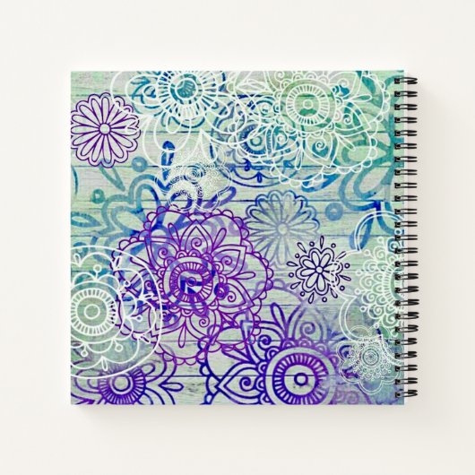 木にかわいいドードル素朴の花 ノートブック (裏面)