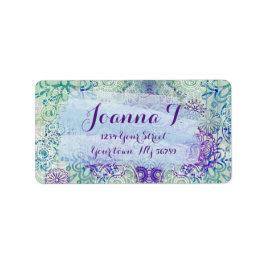 木にかわいいドードル素朴の花 ラベル