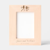 木にかわいいラブバード レーザー彫刻フレーム (正面)