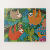 木にぶら下がったナマケモノが生える ジグソーパズル (横)