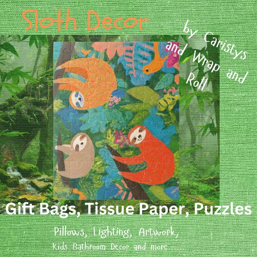 木にぶら下がったナマケモノが生える ジグソーパズル