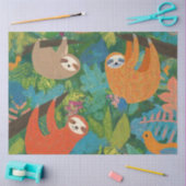 木にぶら下がったナマケモノが生える 薄葉紙 (クラフト)