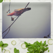 木にガラの鳥3 キッチンタオル (折り畳み)