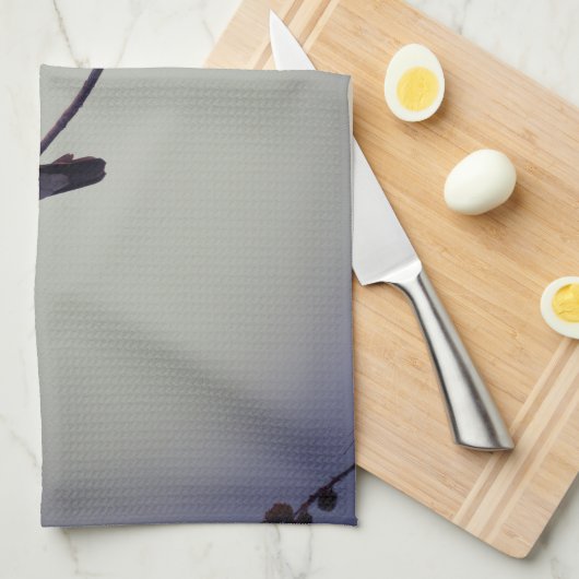 木にガラの鳥3 キッチンタオル (四つ折り)