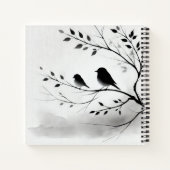 木にシンプル止まる白黒の鳥 | ノートブック (裏面)