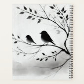 木にシンプル止まる白黒の鳥 | プランナー手帳 (裏面)