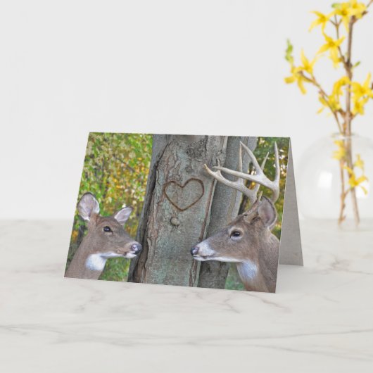 木にハートを付けて浮き沈みする カード (黄色い花)