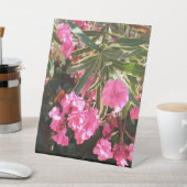 木にピンク色の花 台座サイン (インサイチュ)