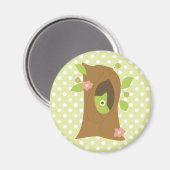 木にフクロウ マグネット (正面/裏面)