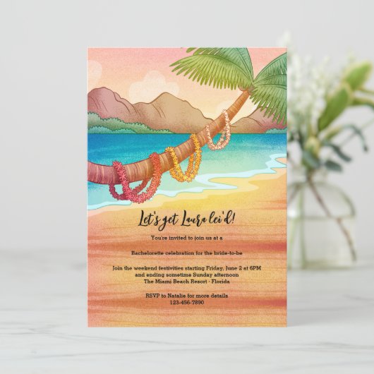 木にレイの装飾 招待状 (スタンド正面)