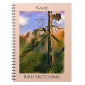 木にワシパーソナライズされたの文字鳥瞰図 ノートブック (正面)