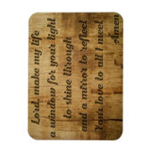 木に刻まれた美しい朝祈りの言葉 マグネット (縦)