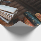 木に古書、黄筆、ヴィンテージが染み付く ラッピングペーパー (角)