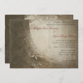 木に名前を書いて ウェディングの招待状 招待状 (正面/裏面)