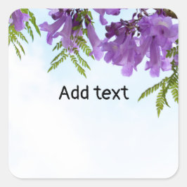 木に咲くジャカランダ紫の花 スクエアシール