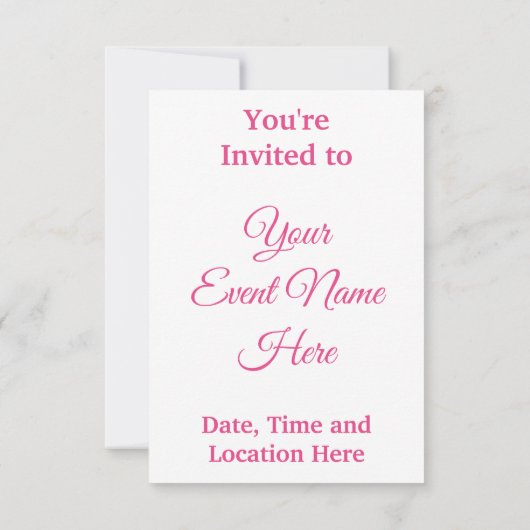 木に咲くピンクの花 招待状 (裏面)