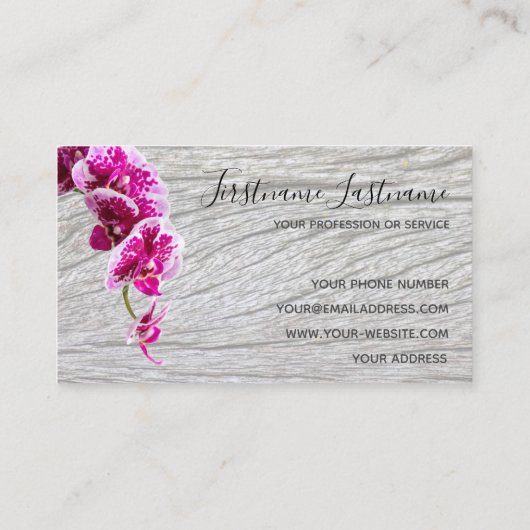 木に咲く美しい紫のピンクのラン 名刺 (裏面)