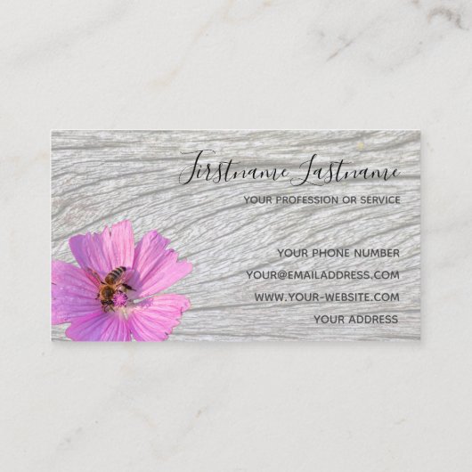 木に咲く美しい紫のピンクの花 名刺 (裏面)