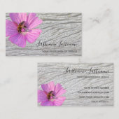木に咲く美しい紫のピンクの花 名刺 (正面/裏面)