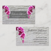 木に咲く美しい紫のピンクの蘭 名刺 (正面/裏面)