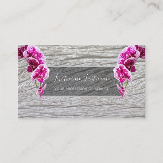 木に咲く美しい紫のピンクの蘭 名刺 (正面)