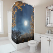木に囲まれた満月 シャワーカーテン (インサイチュ)