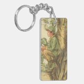 木に坐っている飛んだニレの妖精 キーホルダー (正面左)